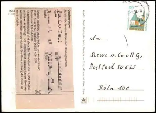 Postcard Adelsberg Postojna Eingang zur Grotte 1994