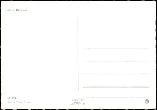 Postcard Malmö Rådhuset. Rathaus 1983