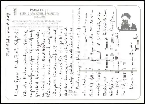 Ansichtskarte Bad Elster Paracelsus Klinik am Schillergarten 2007