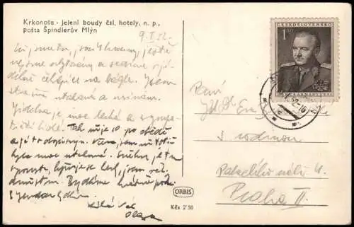 Spindlermühle Špindlerův Mlýn  Jelení boudy čsl, hotely, n. p., 1962