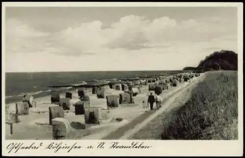 Kölpinsee (Usedom)-Loddin a. Usedom Strandleben Strandkörbe 1934