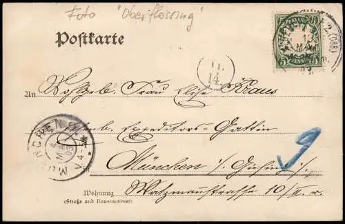 Ansichtskarte Flossing b. Mühldorf Bauerngehöft 1903