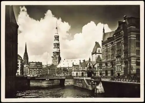 Ansichtskarte Hamburg St. Katharinenkirche und Nikolaikirche 1950