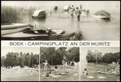 Rechlin (Müritz) DDR Mehrbildkarte BOEK CAMPINGPLATZ AN DER MÜRITZ 1981