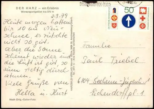 Ansichtskarte Ilsenburg (Harz) Brocken Harz Achtermann Wurmberg Im Winter 1987