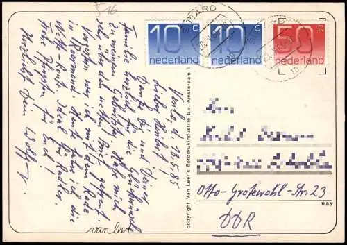 .Niederlande Landkarte Übersichtskarte (Map) Niederlande (Region LIMBURG) 1985