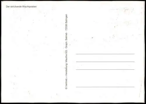 Ansichtskarte  Künstlerkarte Der strickende Wachtposten 1980