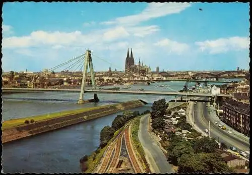 Ansichtskarte Köln Severinsbrücke und Dom 1970