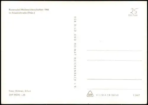 Ansichtskarte Friedrichroda Rennrodelbahn Weltmeisterschaft 1966