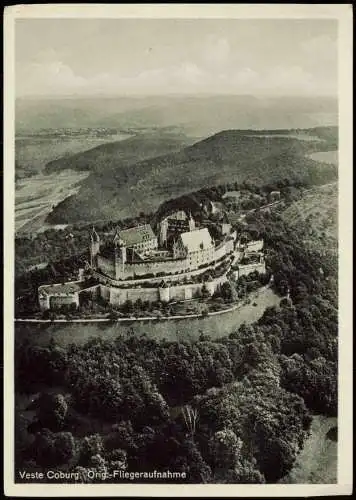 Ansichtskarte Coburg Luftbild Veste Coburg mit Hotel Der Festungshof 1932