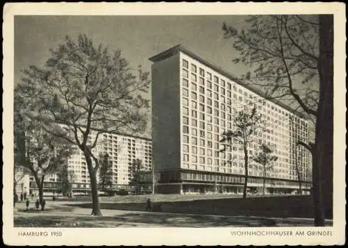 Ansichtskarte Rotherbaum-Hamburg Grindel Wohnviertel Wohnhäuser 1951