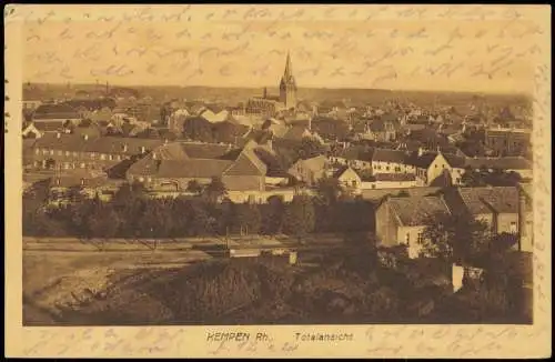 Ansichtskarte Kempen Panorama-Ansicht Totale Totalansicht 1924