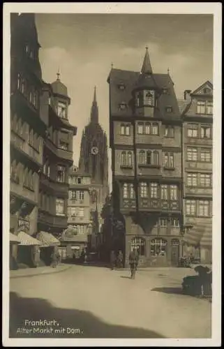 Ansichtskarte Frankfurt am Main Alter Markt mit Dom 1920