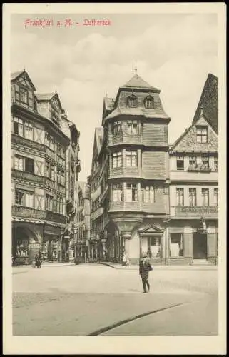 Ansichtskarte Frankfurt am Main Straßen Partie am Luthereck 1910