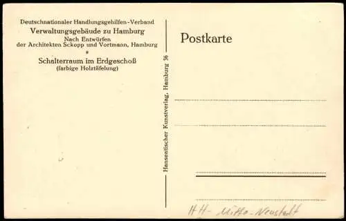 Hamburg Deutschnationaler Handlungsgehilfen Verband Raum 1928