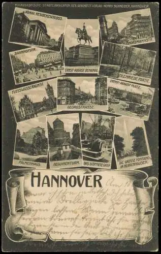 Ansichtskarte Hannover MB: Bahnhofstraße Nordmannstraße Palmenhaus 1905