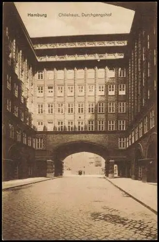 Ansichtskarte Hamburg Chilehaus, Durchgangshof 1932