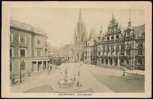 Ansichtskarte Wiesbaden Schloßplatz 1919