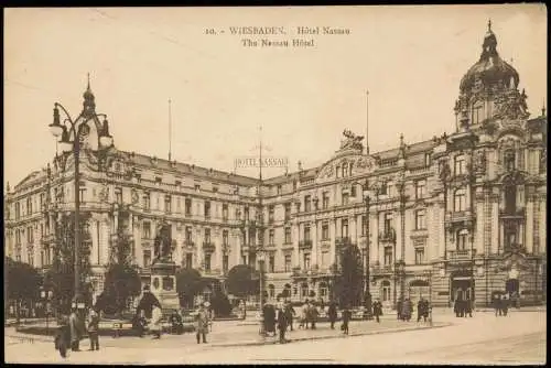 Ansichtskarte Wiesbaden Hotel Nassauer Hof 1918