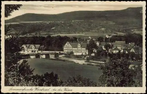 Ansichtskarte Wanfried Stadt Werra 1937  gel. Bahnpoststempel