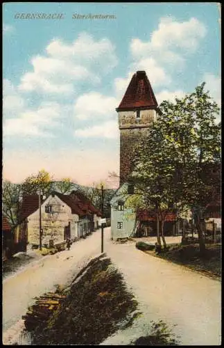 Ansichtskarte Gernsbach Straßenpartie am Storchenturm 1912