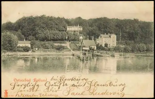 Postcard Bad Collund Kollund Strandhotel Seesteg 1903  Zeeland Danmark