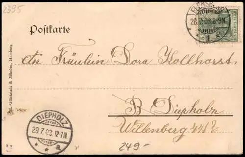 Postcard Bad Collund Kollund Strandhotel Seesteg 1903  Zeeland Danmark