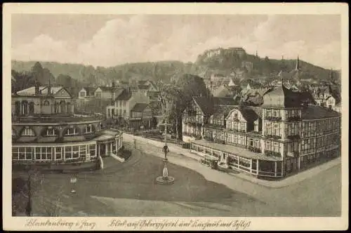 Bad Blankenburg Blick auf Gebirgshotel und Kurhaus mit Schloß 1935