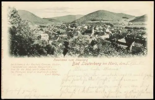 Ansichtskarte Bad Lauterberg im Harz Stadtblick Harz Gedicht 1901