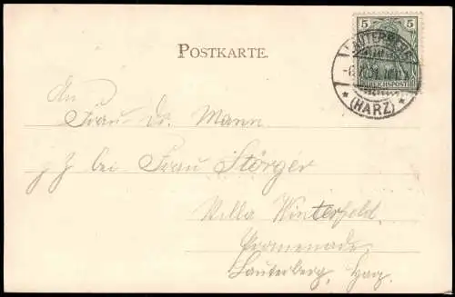 Ansichtskarte Bad Lauterberg im Harz Stadtblick Harz Gedicht 1901