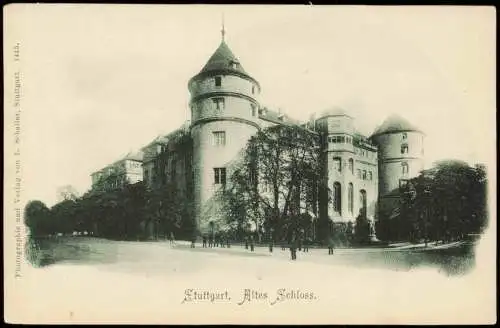 Ansichtskarte Stuttgart Altes Schloss Straßenpartie 1903