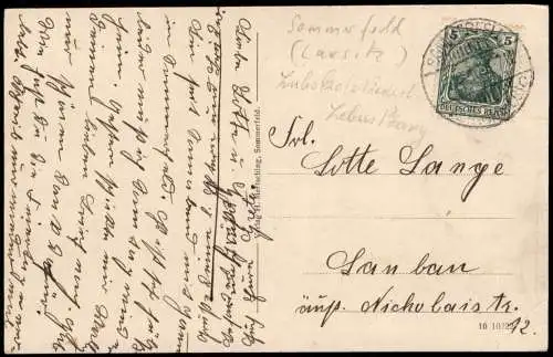 Postcard Sommerfeld (Neumark) Lubsko Poststraße Lausitz Neumark 1912