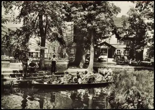 Leipe-Lübbenau (Spreewald) Lipje Lubnjow Konsum-Gaststätte, Spreewaldkahn 1976