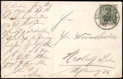 Ansichtskarte Friedrichshafen Blick vom Bodensee auf die Stadt 1911