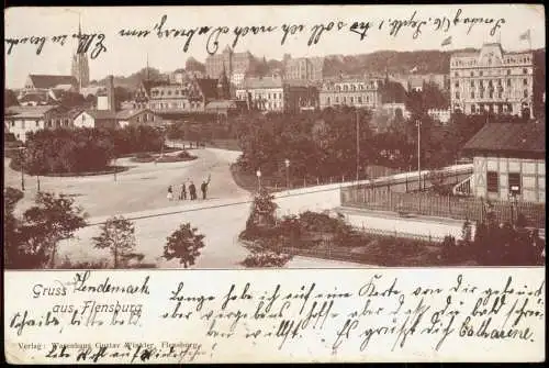 Ansichtskarte Flensburg Stadtpartie 1900