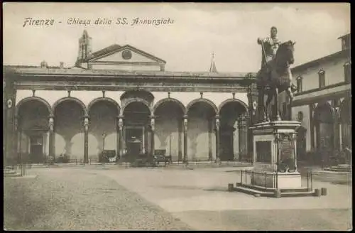 Cartolina Florenz Firenze Chiesa della SS. Annunziata 1916