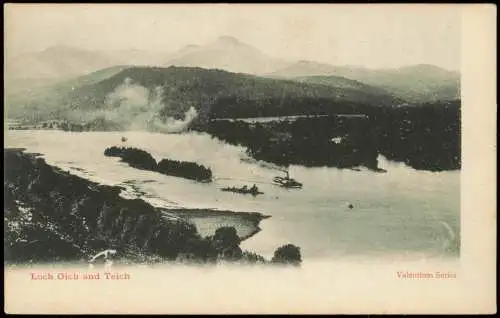 Postcard Schottland Loch Oich and Teich Dampfer Highland 1913