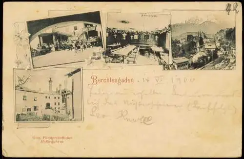 Ansichtskarte Berchtesgaden Mehrbildkarte mit Hofbräuhuas, Braustübl 1900