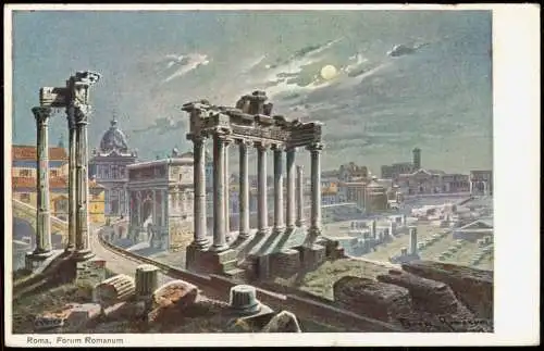 Cartolina Rom Roma Forum Romanum (Künstlerkarte, Antike Ruine) 1910