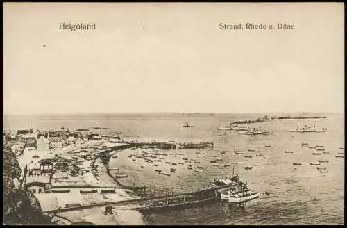 Ansichtskarte Helgoland (Insel) Panorama-Ansicht Strand, Rhede u. Düne 1907