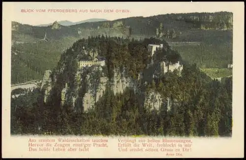 Ansichtskarte Oybin BLICK VOM PFERDEBERG AUS NACH DEM OYBIN 1910