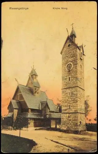 Brückenberg-Krummhübel Karpacz Górny Karpacz Kirche Wang im Riesengebirge 1923