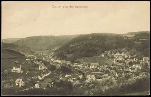 Ansichtskarte Calw Panorama-Ansicht Calw von der Sausteige 1920