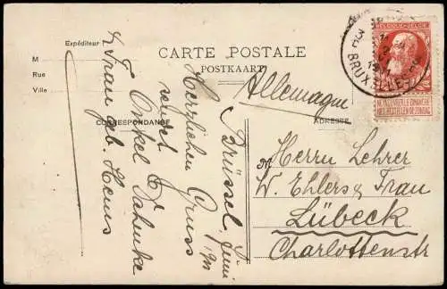 Postkaart Brüssel Bruxelles Gare du Nord (Nord-Bahnhof) 1911