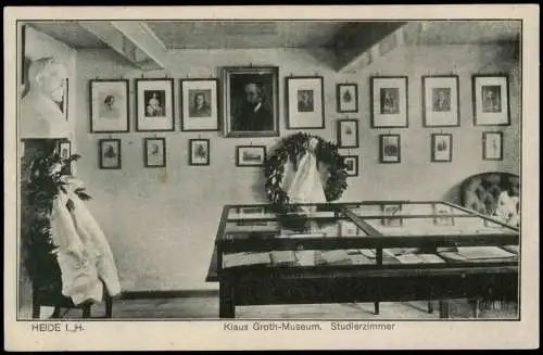 Ansichtskarte Heide (Holstein) Klaus Groth-Museum Studierzimmer 1929