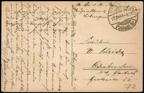 Ansichtskarte Tübingen Partie am Burgtor 1916   1. Weltkrieg Feldpost gelaufen
