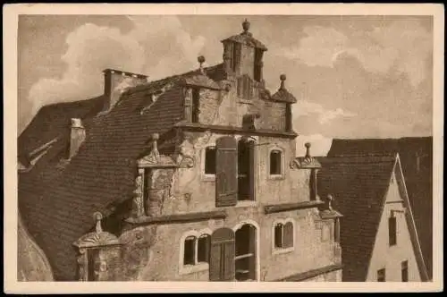 Ansichtskarte Rothenburg ob der Tauber Giebel am Strauss'schen Haus 1920