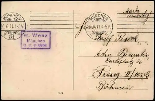 Ansichtskarte München Westl. Maximiliansplatz mit Café Neue Börse 1911