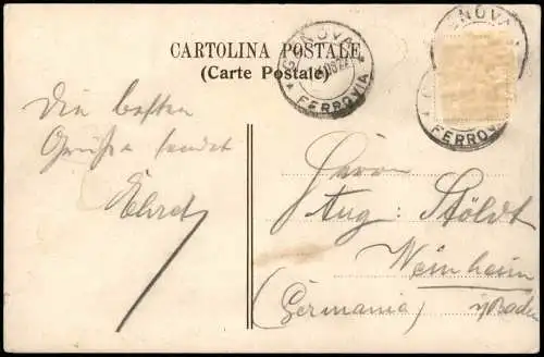 Cartolina Genua Genova (Zena) Via Garibaldi 1909