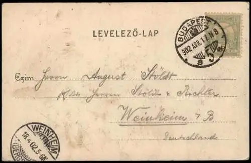 Postcard Budapest Nemzeti színház Straße Geschäfte 1902